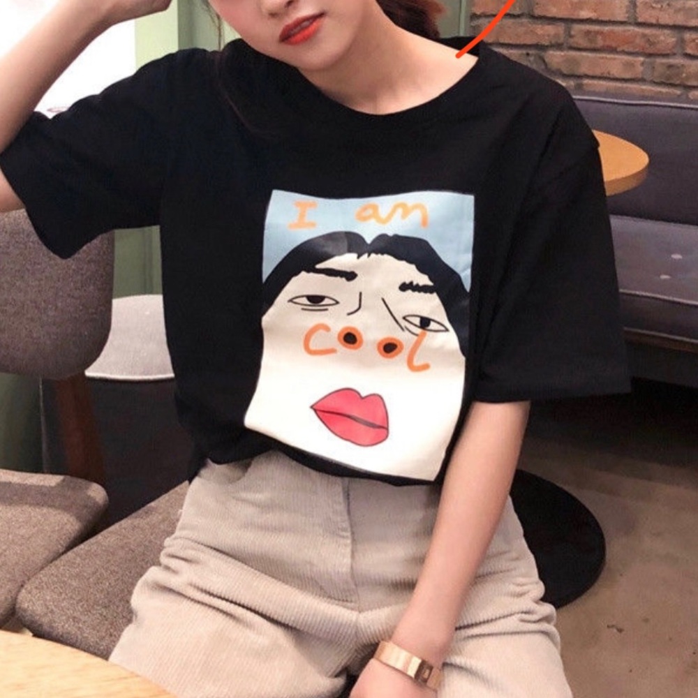 “I am cool” Printed short sleeve T shirt